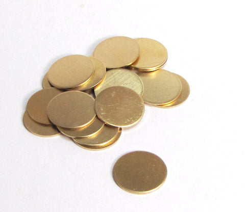 Red Brass discs, 20 pack,  3/4 inch, 22 gauge, Red BRASS blanks, hand stamping gold - Romazone