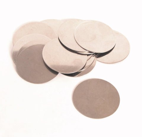 Nickel Silver round blanks,  1.5 inch, large disks 22 gauge,Hand stamping Supply ,6 per SET - Romazone