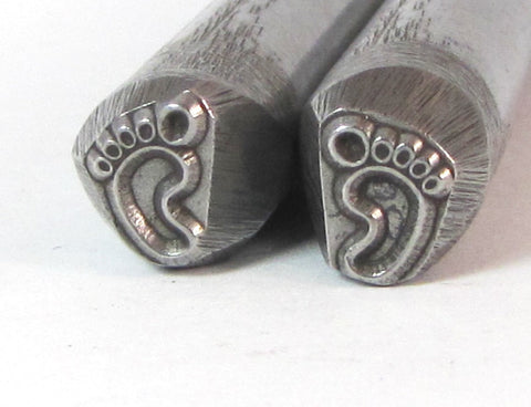 baby feet, steel stamps, larger size, 8.4 x 6 mm, USA made, metal stamping - Romazone