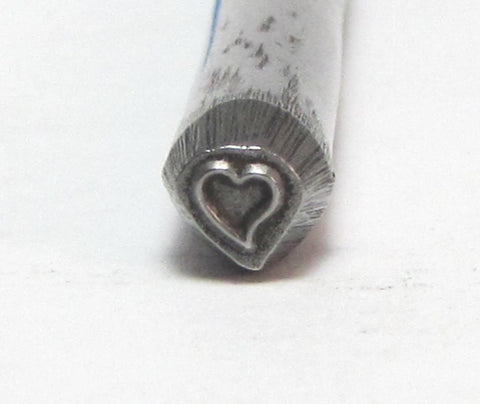 mini sassy heart, steel stamp 4 mm, USA made, metal stamping - Romazone