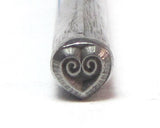 Coil Heart Design Stamp for silver jewelry stamping 5.5 x 5.5 mm - Romazone