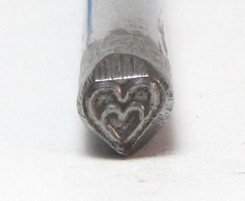Heart in Heart design stamp for jewelry name stamping aprox 5x5mm - Romazone
