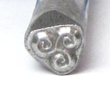 Celtic Swirl, Irish  Steel design, metal stamping, USA made, 5x5 mm - Romazone