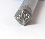 LOTUS BUD, flower Steel stamp, USA made, metal stamping, 5.5 x 5mm - Romazone