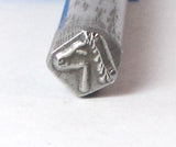 Horse head, equestrian stamp, 5.5 x 5 mm, steel design stamp, quarter horse, stallion ranch - Romazone