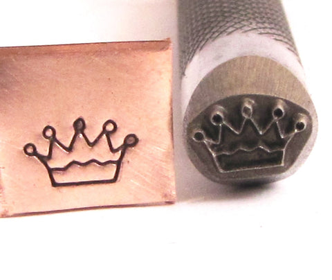 Crown stamp, 8 x 5 mm, very detailed, hand stamping jewelry, all metals - Romazone