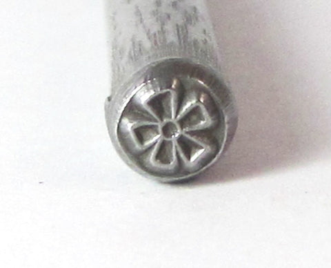 BIG Flower, bloom Design stamp, 5.5 x 5.5 mm, for jewelry stamping - Romazone