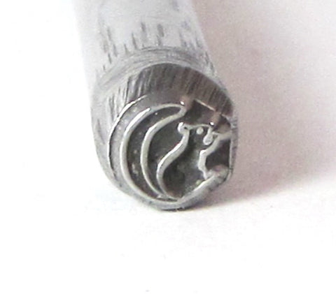 Squirrel design steel stamp, woodland creature,  5x5 mm, USA made, metal stamping - Romazone