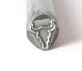 Cow skull steel design stamp cute as can be 6x5 mm south west yourself - Romazone