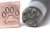 Large Dog paw, 8 x 7 mm, design stamp, professional grade, USA made, for stainless - Romazone