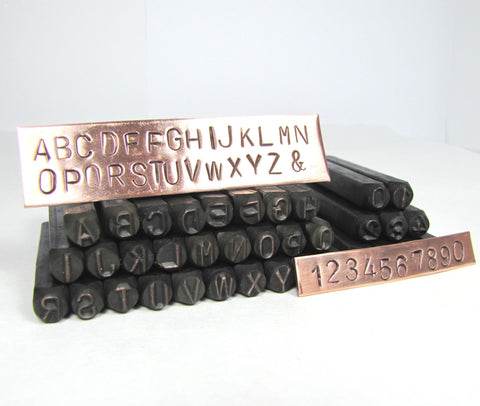 Script letter stamps, UPPER 3 mm, LOWER 2.75 mm, Metal stamping – Romazone