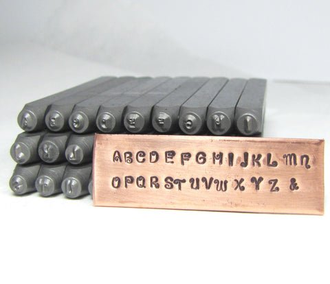 KissyFace font, 2 mm upper case, letter stamps, metal stamping - Romazone
