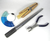 Ring Making Tool Kit, Steel Mandrel, Bending Pliers, Wood Clamp, Plastic Finger Size Gauge - Romazone