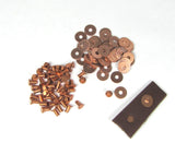 copper rivets, with washers, 200 pack, 3/32 x 3/16, leather fastening, metal connectors, ornamental elements - Romazone
