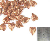 Heart leaf, in copper, USA made, 8mm x 5mm, 20 pack, has a slight curve - Romazone
