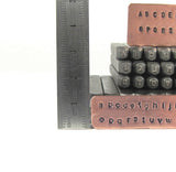 Airal letter set, 2 mm both upper and lower case, with numbers, hand stamping tools - Romazone