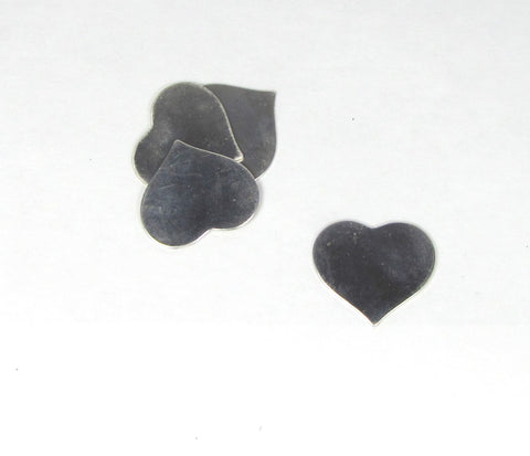 Sterling heart blank, 1 x 1 inch, 22 gauge,  for pendants, earrings, charms, hand stamping blank - Romazone