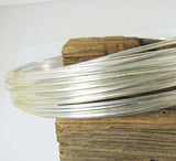 sterling silver wire, 6 ft of 10 gauge, half Round, stack ring wire, bangle wire - Romazone
