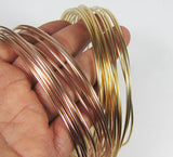 Rose Gold filled, yellow Gold filled, 14 gauge, round wire, adjustable bracelet, bangle wire, stack ring wire, per foot - Romazone