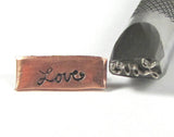 Cursive Script Love 3/8 Shank Design Stamp Professional Grade for all metals and Stainless 8x3mm - Romazone