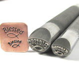 Blessed with Fish Stamps in two sizes on professional grade tools for all metals and stainless steel 12x7mm and 8x4mm - Romazone