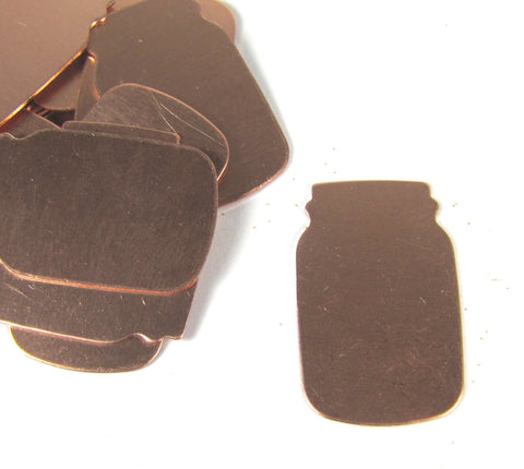 Copper Mason Jar, 5/8 inch x 1 inch, 24 gauge, 15 pack ,stamping bridesmaid pendants - Romazone