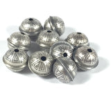 seamed beads, Sterling beads, oxidized beads, stamped tribal beads, 8 mm beads, 1.5 mm hole, 10 pack, naive style - Romazone