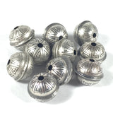 seamed beads, Sterling beads, oxidized beads, stamped tribal beads, 8 mm beads, 1.5 mm hole, 10 pack, naive style - Romazone