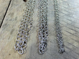 sterling chain, Oxidized stamped Oval link,  variety chain pack, USA MADE, cable southwest chain, 36 inch each. - Romazone
