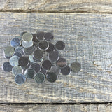 small sterling discs, 22 gauge 3/8 tumbled, 100 pack, solder elements, initial ring discs, tiny pendants - Romazone