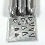 Tiny Triangles ,Steel stamps, triangle trio stamps, tribal southwest, Native silver - Romazone