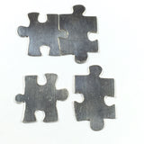Puzzle pair sets, 2 pair puzzle pieces, 22 gauge sterling, Interlocking puzzle, puzzle blanks, 3/4 " X 7/8 " and 1 " X 5/8 ",  2 set pack - Romazone