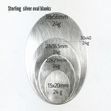 Oval blanks,, jewelry making, sterling silver, several sizes available - Romazone