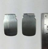 Sterling Mason Jar, 5/8 inch x 1 inch, 22 gauge, 2 pack for stamping, bridesmaid pendants - Romazone