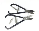 Metal shear pack, French Style, Sheet metal shears, Straight and Curved blade, smooth Cutters, set of 2 - Romazone